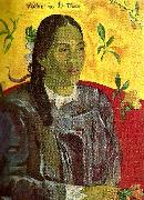 Paul Gauguin vahine med gardenia painting